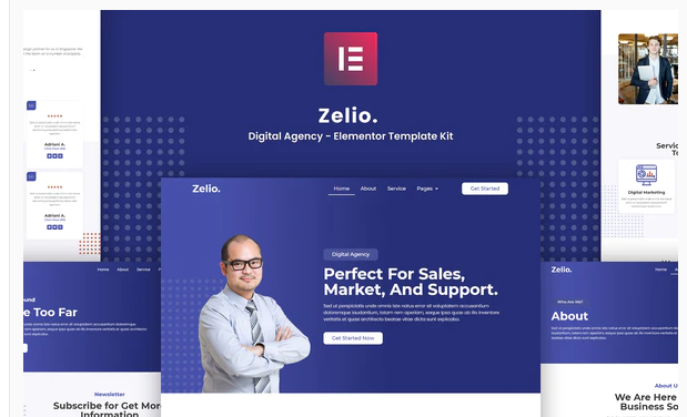 Zelio - Digital Agency Elementor Template Kit