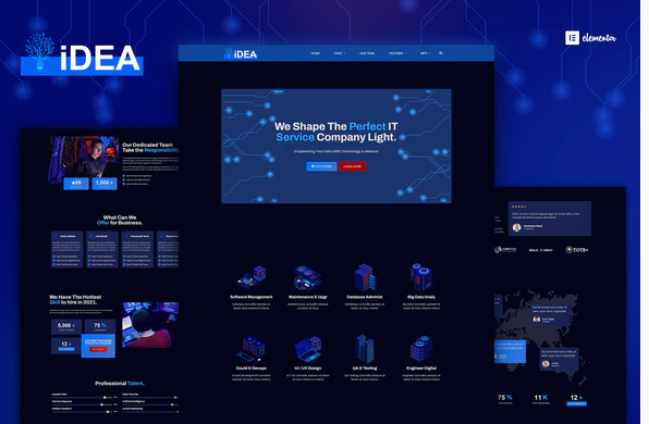iDea - Technology & IT Network Service Elementor Template Kit