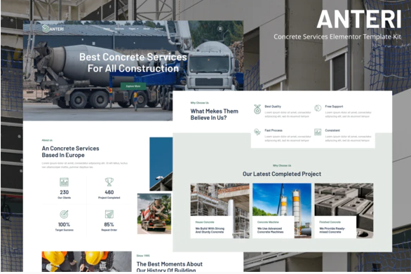 Anteri - Concrete Services Elementor Template Kit