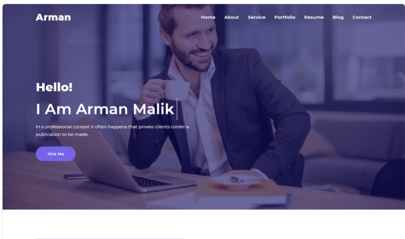 Arman Minimal Personal Portfolio Website Template 1.0