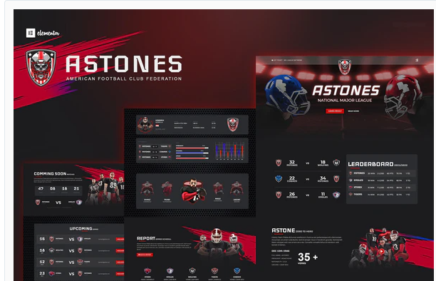 Astones - American Football Team & Sports Elementor Template Kit