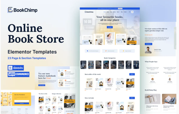 BookChimp - Online Book Store Website Elementor Template Kit