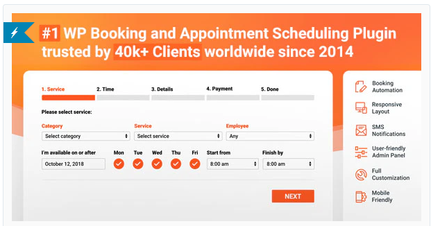 Bookly PRO – Appointment Booking with Scheduling 10.1
