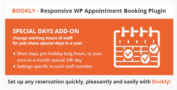 Bookly Special Days (Add-on) 5.0