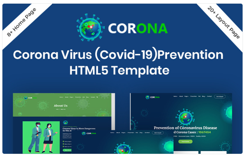 Corona (Covid-19) Prevention HTML5 Bootstrap Website Template 1.0