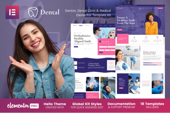 Product Image - Dental – Dentist Clinic & Medical Elementor Template Kit