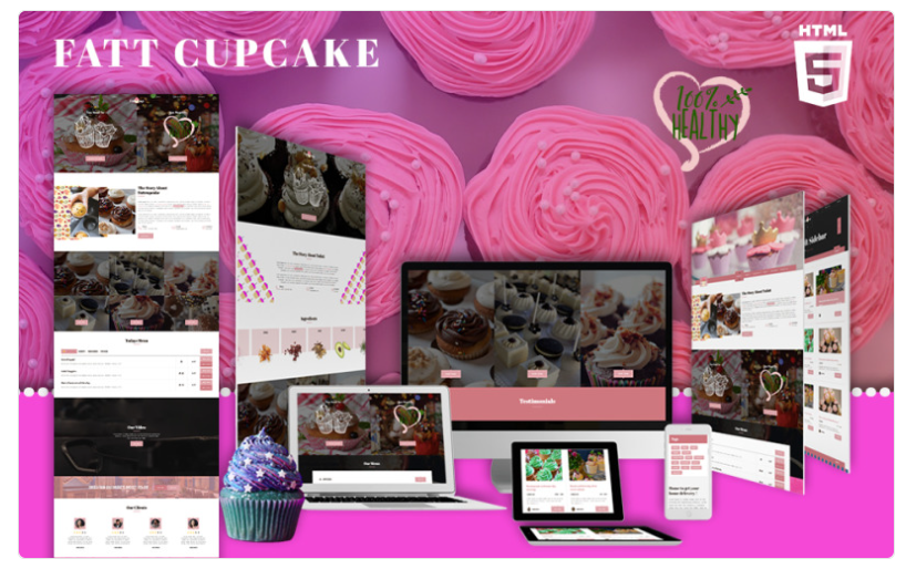 Dessert & Bakery HTML5 | Fatt Cupcake Website Template 1.0