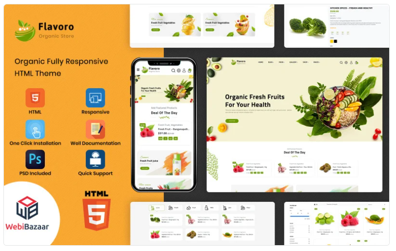 Flavoro - HTML5 Multipurpose eCommerce Website Template 1.0