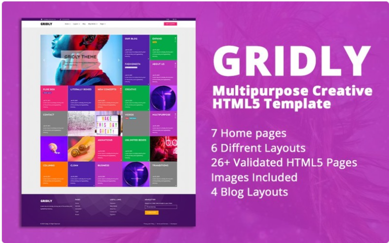 Gridly | Multipurpose Creative HTML5 Website Template 1.0
