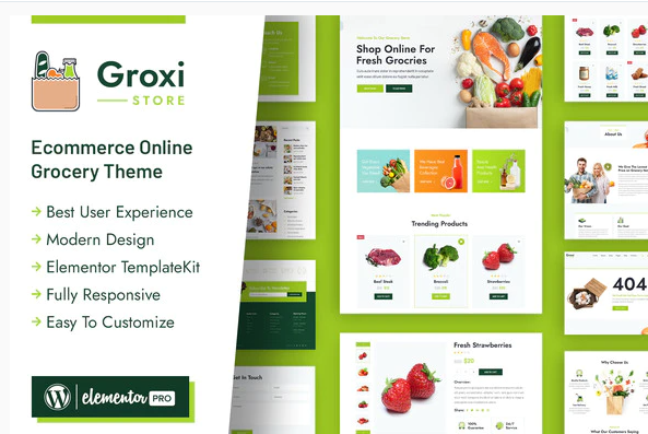 Product Image - Groxi – Grocery Store Elementor Template Kit Product Image - Groxi – Grocery Store Elementor Template Kit