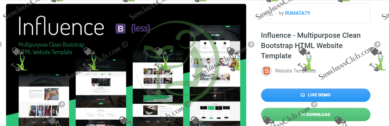 Download Influence - Multipurpose Clean Bootstrap HTML Website Template ...