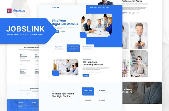 Jobslink – Human Resource & Recruitment Agency Elementor Template Kit