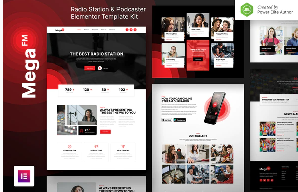 MegaFM – Radio Station & Podcaster Elementor Template Kit
