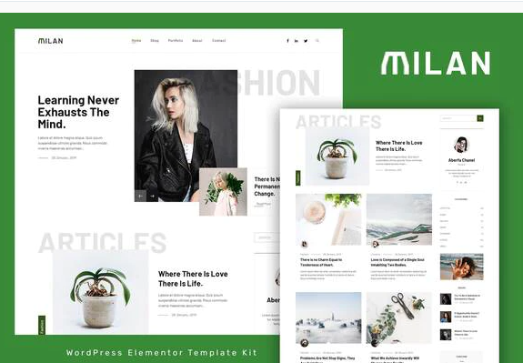 Milan - Blog & Magazine Elementor Template Kit