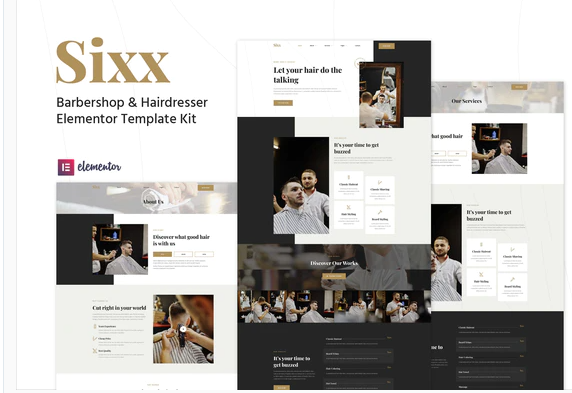 Product Image - Sixx – Barbershop & Hairdresser Elementor Template Kit Product Image - Sixx – Barbershop & Hairdresser Elementor Template Kit