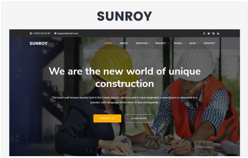 Sunroy - Architecture, Construction Website Template 1.0