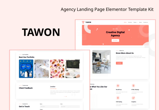 Tawon - Agency Landing Page Elementor Template Kit