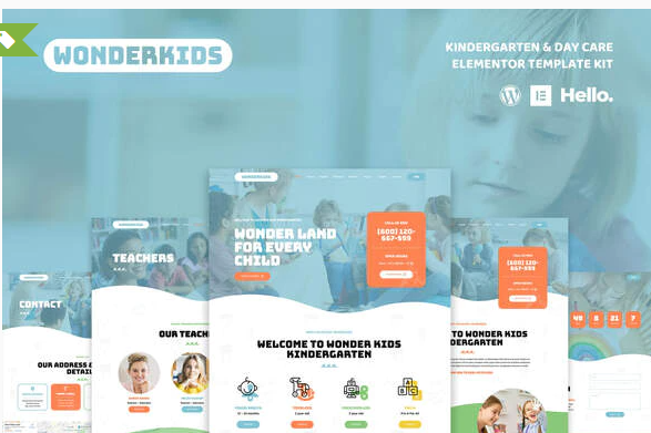 Wonderkids - Kindergarten & Children Day Care Elementor Template Kit