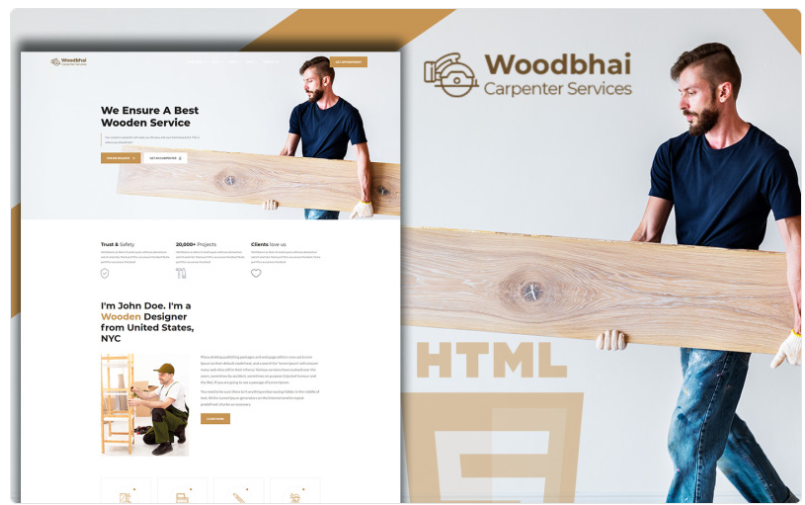 Woodbhai - Carpenter Service And Shop Website Template 1.0