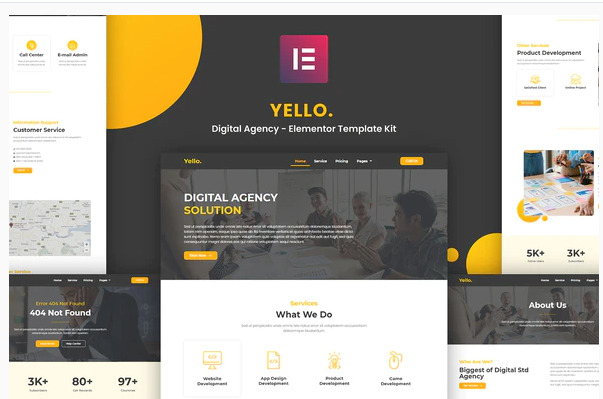Yello - Digital Agency Elementor Template Kit