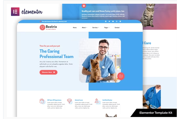Product Image - Beetrix – Pet Clinic & Hospital Elementor Template Kit Product Image - Beetrix – Pet Clinic & Hospital Elementor Template Kit