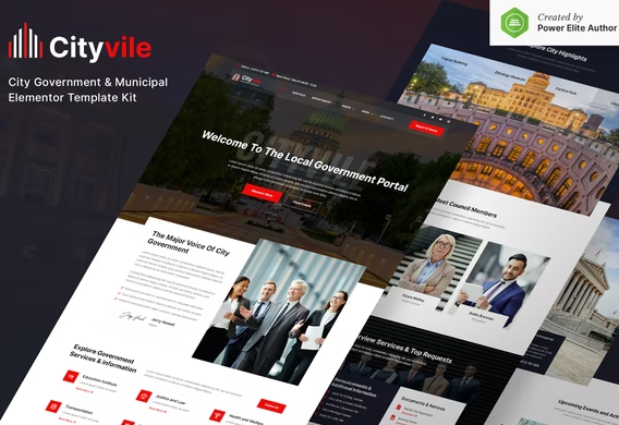 Product Image - Cityvile – City Government & Municipal Elementor Template Kit