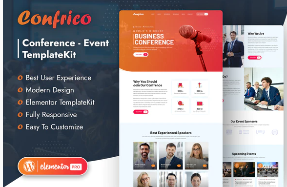 Confrico - Event & Conference Elementor Template Kit