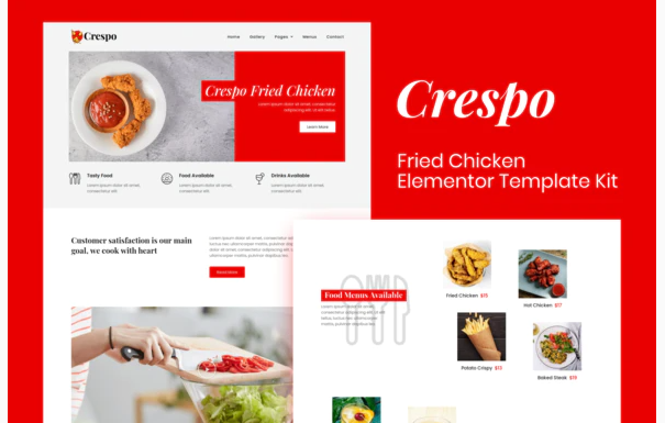 Crespo - Fast Food Restaurant Elementor Template Kit