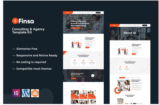 Finsa - Consulting & Agency Elementor Template Kit