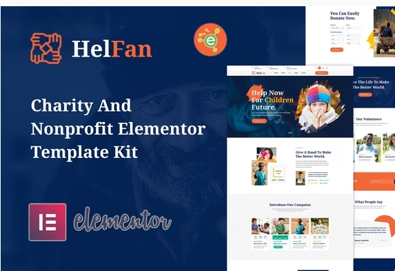 Product Image - HelFan – Charity and Nonprofit Elementor Template Kit