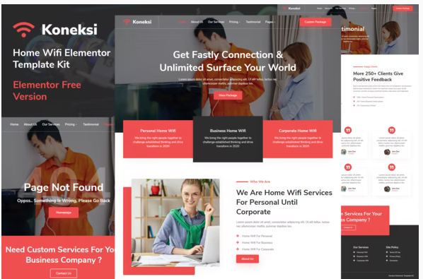 Koneksi - Home Wifi Internet Services Elementor Template Kit