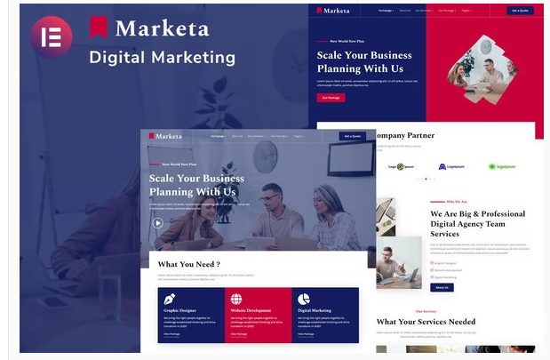 Marketa - Digital Agency Business Services Elementor Template Kit