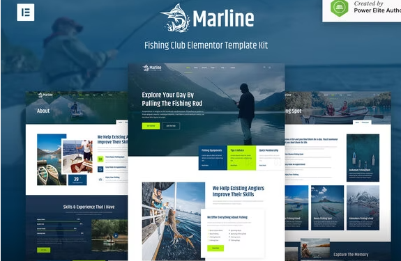 Marline – Fishing & Hunting Club Elementor Template Kit — WordPress Product by ThemeForest