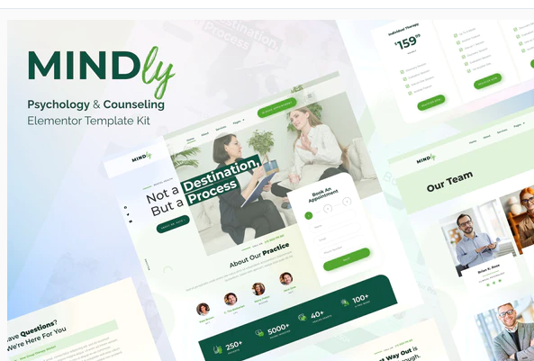 Product Image - Mindly – Psychology, Therapy & Counseling Elementor Template Kit