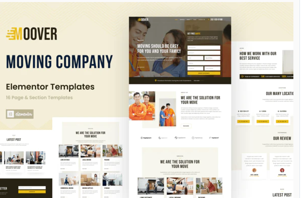 Product Image - Moover – Moving Company Website Elementor Template Kit