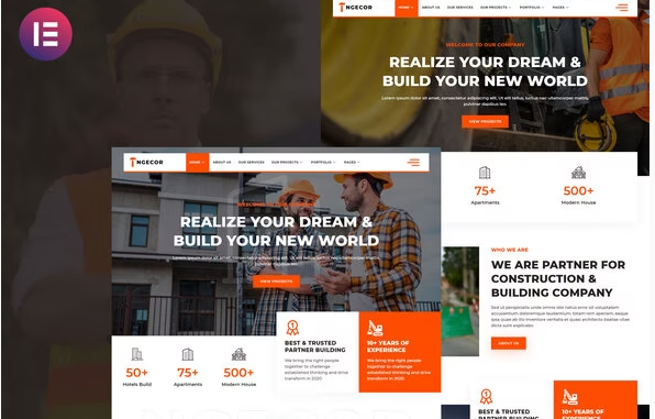 Ngecor - Construction & Building Company Elementor Template Kit