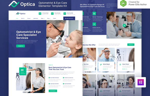 Product Image - Optica – Optometrist & Eye Care Elementor Template Kit