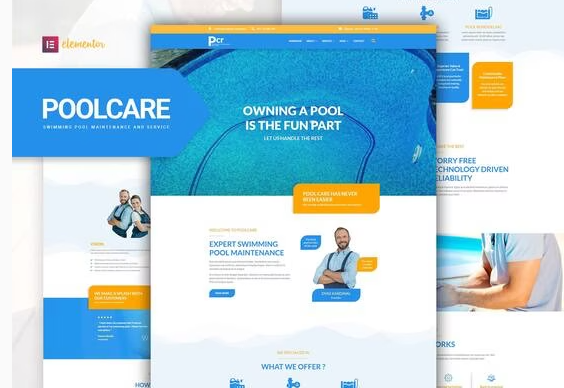Poolcare - Swimming Pool Service & Maintenance Elementor Template Kit