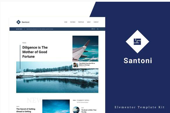 Santoni - Blog & Magazine Elementor Template Kit