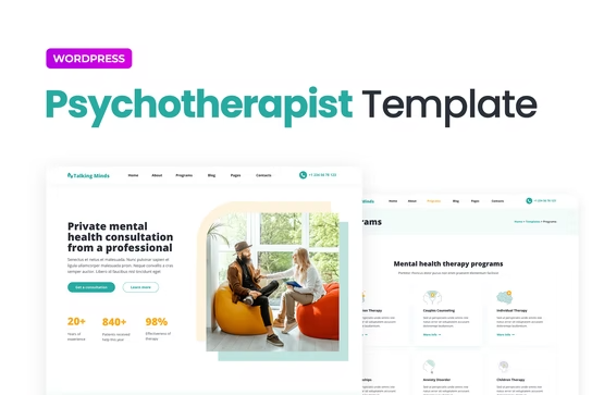 Product Image - Talking Minds – Psychotherapist Elementor Template Kit