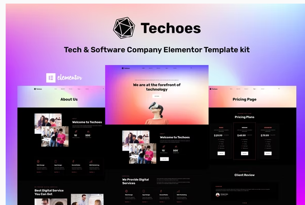 Techoes - Tech & Software Company Elementor Template kit