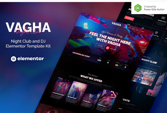 Vagha – Night Club & DJ Elementor Template Kit
