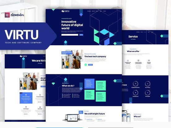 Virtu - Tech & Software Company Elementor Template kit