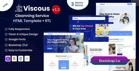 Viscous - Cleaning Services HTML Template