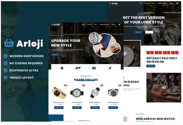 Product Image - Arloji – Modern Hand Watch Shop eCommerce Elementor Template Kit