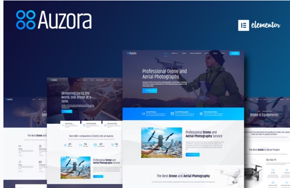 Auzora - Drone Aerial Photography Elementor Template Kit