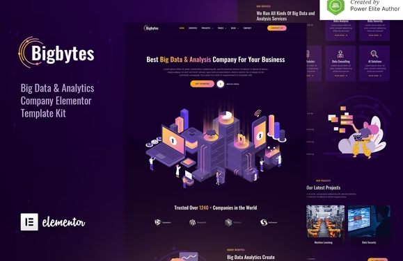 Bigbytes – Big Data & Analytics Company Elementor Template Kit — WordPress Product by ThemeForest