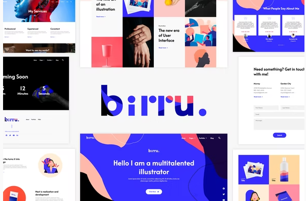 Birru - Simple Portfolio Elementor Template Kit