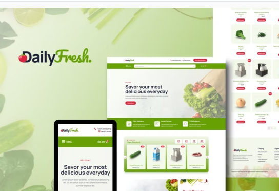 DailyFresh - Grocery Store Elementor Template Kit