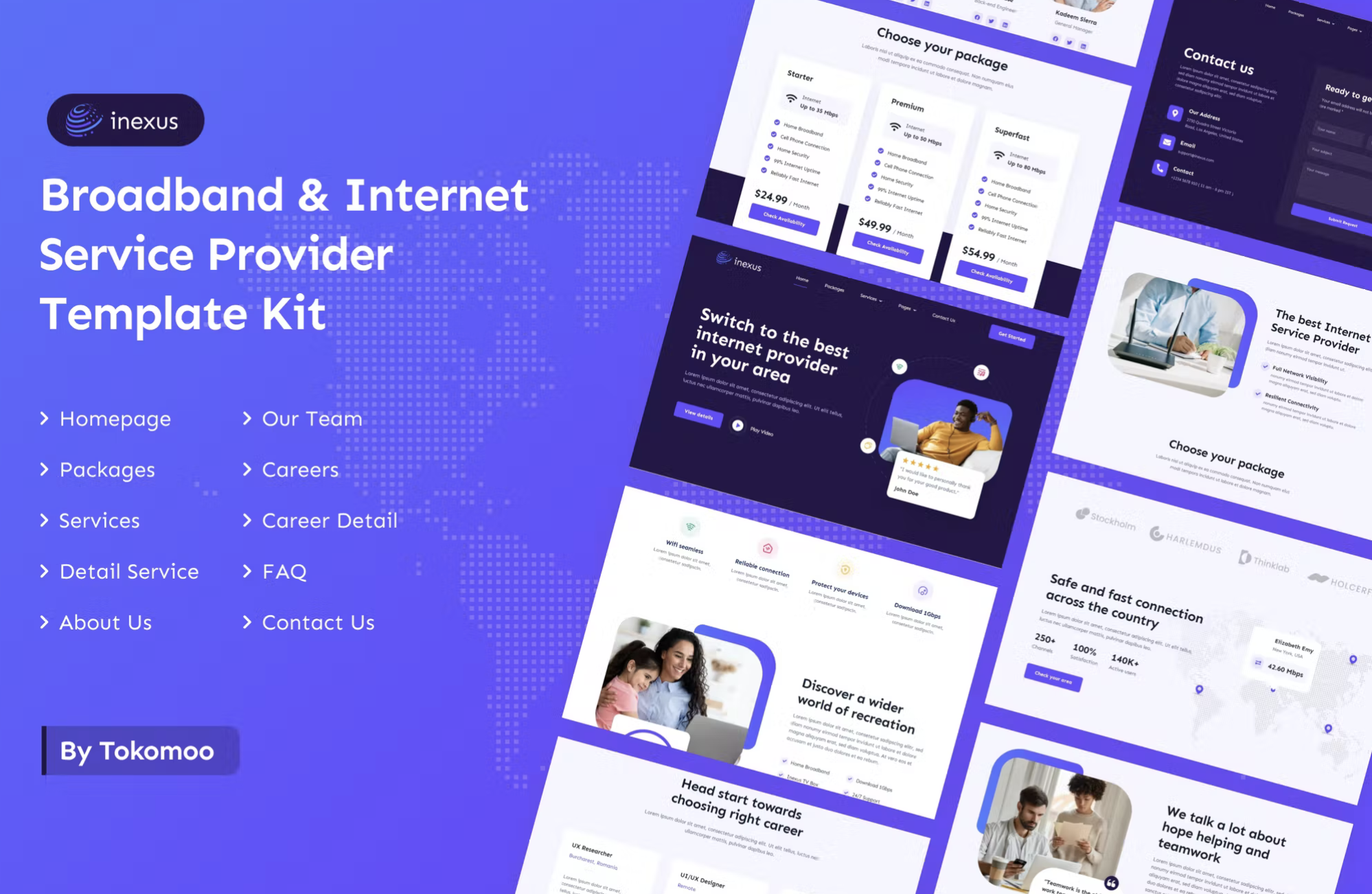 Product Image - Inexus | Broadband & Internet Service Provider Elementor Template Kit
